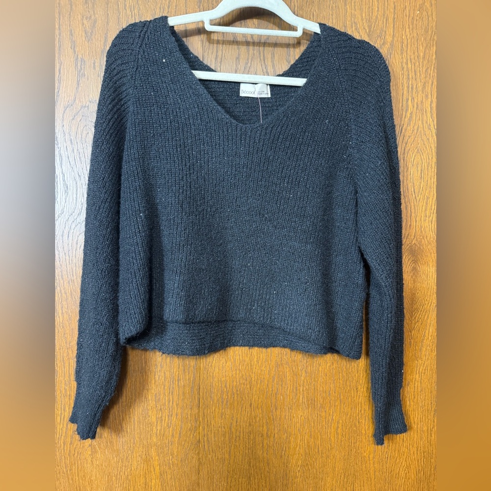 Cozy Black V-Neck Sweater NWOT